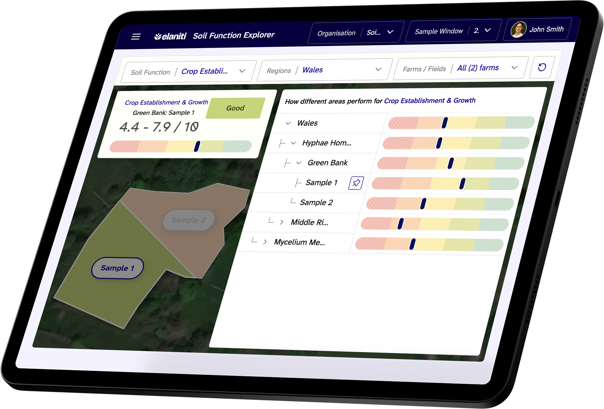 Elaniti Soil Function Explorer iPad preview